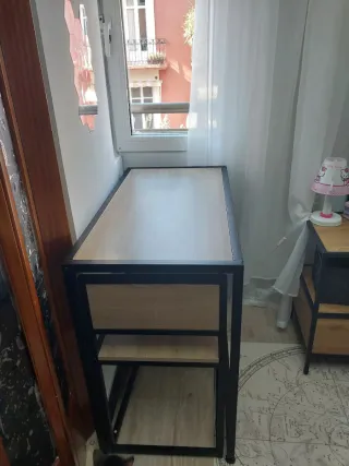 Mesa industrial madera y metal