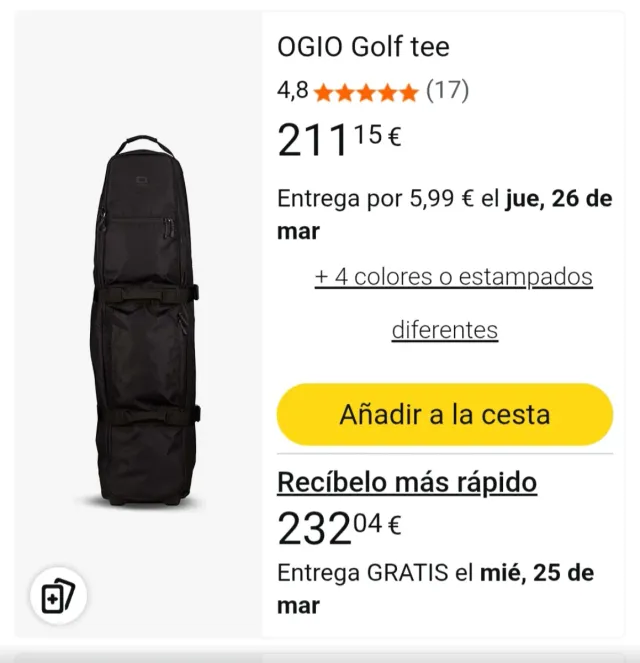 Bolsa de viaje OGGIO con ruedas para palos de golf