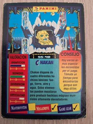 Carta Juego Chakan Sega Super Play 63
