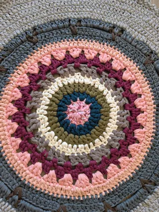 Alfombra Ganchillo Redonda 90cm
