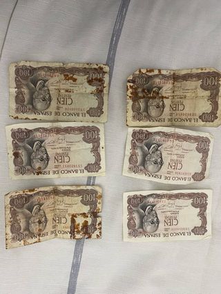 6 Billetes 100 Pesetas Banco de España 1970