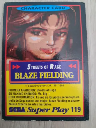 Carta Streets of Rage Blaze Fielding
