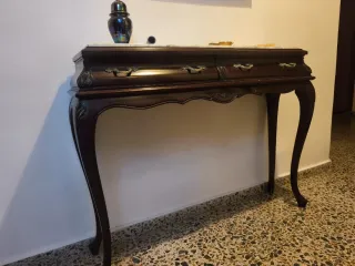 Mesa consola retro mármol y madera