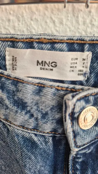 Pantalón vaquero MNG azul mujer