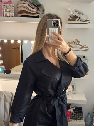 Gabardina larga negra