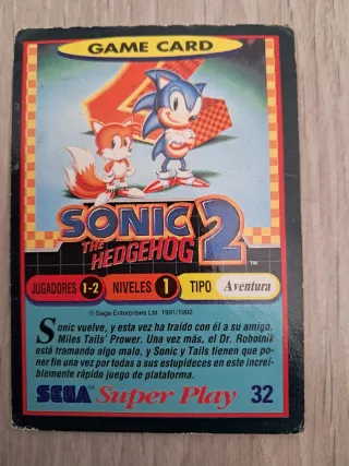 Carta Juego Sonic The Hedgehog 2