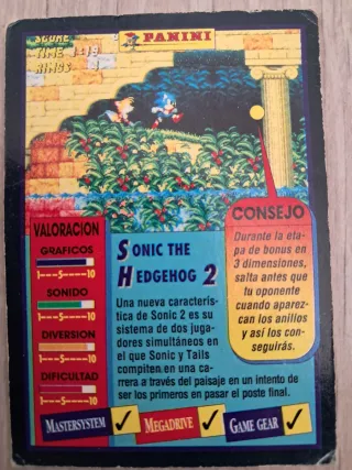 Carta Juego Sonic The Hedgehog 2
