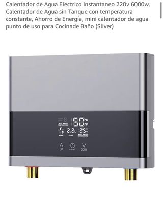 Calentador Agua Eléctrico Instantáneo 220V 6000W