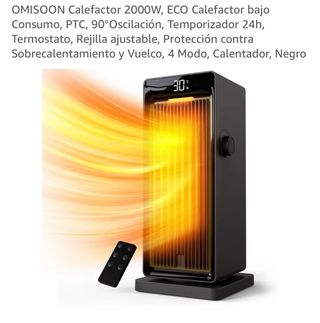 Calefactor OMISOON 2000W Negro