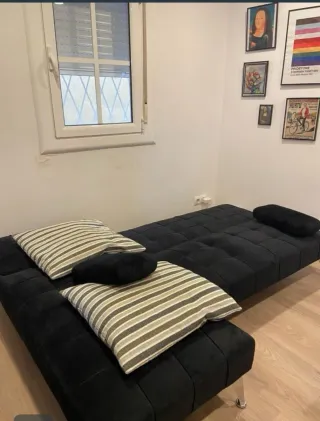 Sofá chaise longue terciopelo negro