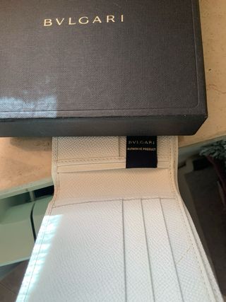 Portafoglio Bulgari Bianco e beige