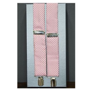 Tirantes traje hombre rosa lunares