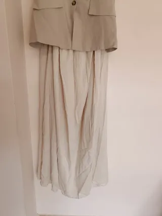 Vestido chaleco midi falda plisada Zara talla M