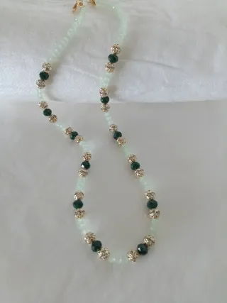 Collana Cristallo Austriaco Verde e Oro