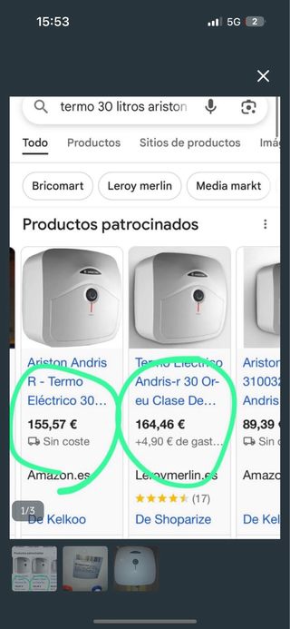 Termo Eléctrico Ariston ANDRIS R 30 LIRROS