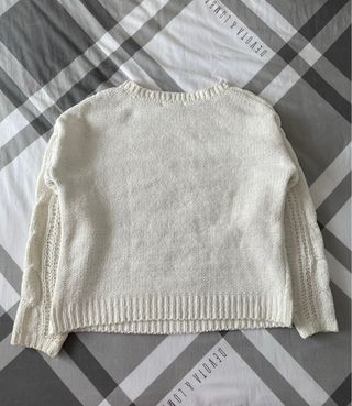 Jersey de punto trenzado blanco Primark