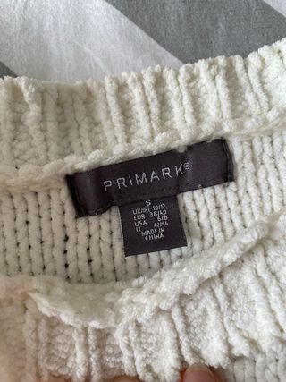 Jersey de punto trenzado blanco Primark