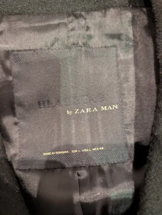 Abrigo negro Zara Talla L
