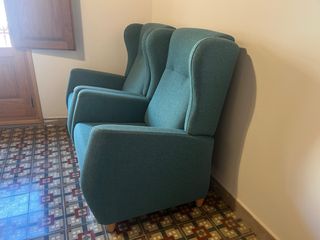 2 Poltrone Reclinabili in Tessuto Verde