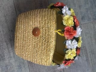 Borsetta artigianale in paglia decorata