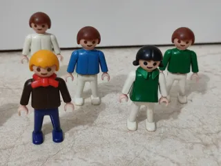 Playmobil niños, banco, carrito y porterias