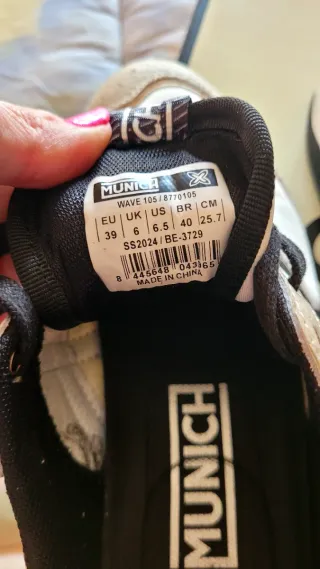 Sneakers Munich pelle oro e bianche