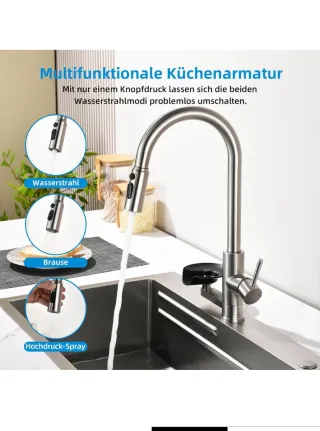 Grifo Cocina con Manguera Extraíble