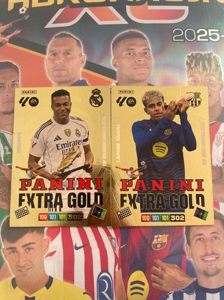 Panini Fxtra Gold lamine y mbappe