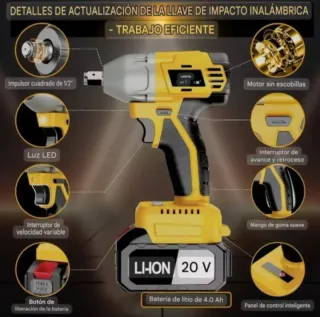 Llave Impacto Recargable (2 Baterías)
