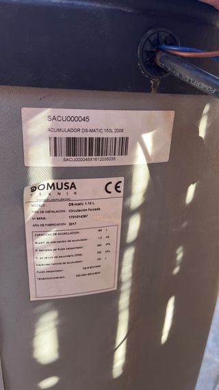 DOMUSA DS-MATIC 1.15 L PLACA TERMOSOLAR.NEGOCIABLE