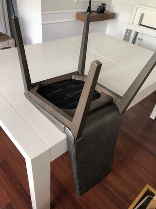 Mesa comedor blanca 120x127 Extensible y 6 sillas