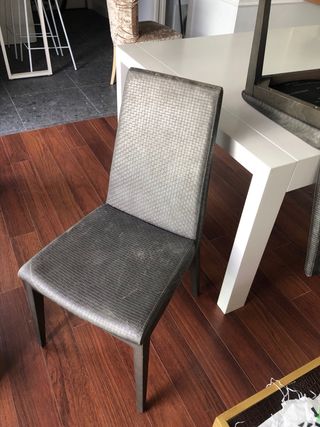 Mesa comedor blanca 120x127 Extensible y 6 sillas