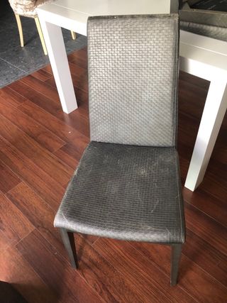 Mesa comedor blanca 120x127 Extensible y 6 sillas