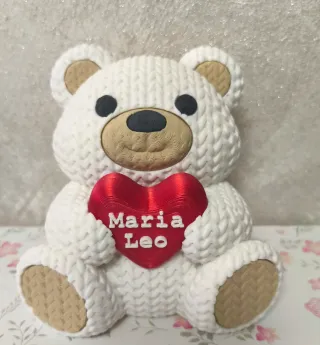 Oso de peluche impresión 3D con corazón