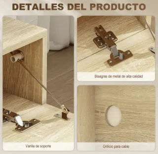 Mueble TV Flotante Madera Beige