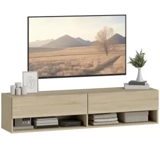 Mueble TV Flotante Madera Beige