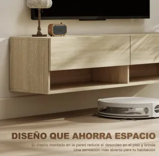 Mueble TV Flotante Madera Beige