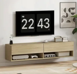 Mueble TV Flotante Madera Beige