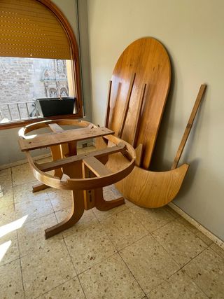 Mesa Comedor Redonda Extensible Madera Maciza