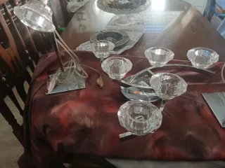 Lámparas de mesa cristal y metal