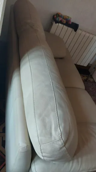 Sofá 2 plazas piel beige