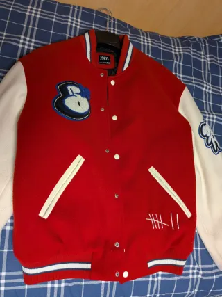 Chaqueta Bomber Zara Roja Talla M