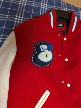 Chaqueta Bomber Zara Roja Talla M