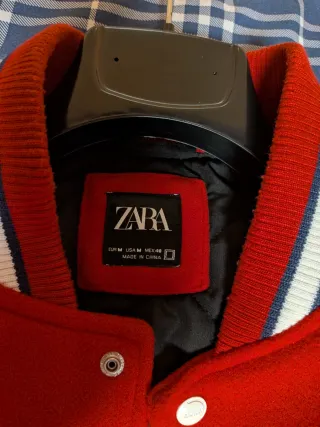 Chaqueta Bomber Zara Roja Talla M