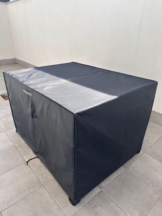 Mesa exterior extensible cristal y funda de regalo