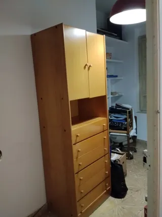 Mueble estante y cajones de madera