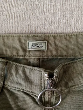 Falda vaquera verde militar