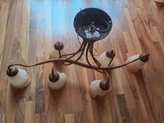 Lámparas colgantes de cristal y metal