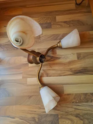 Lámparas colgantes de cristal y metal