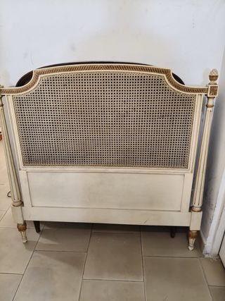 Cabecero cama 90 ratán y madera